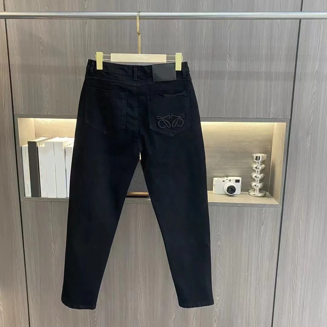 T-Shirts Womens Jeans Designer Trouser Legs Open Fork Tight Capris Denim Trousers Add Fleece Thicken Slimming Jean Women Embroidery