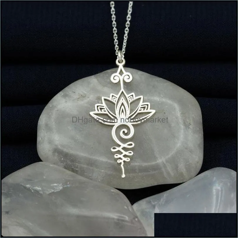 Pendant Necklaces Creativity Unalome Necklace For Women Vintage Metal India Mens With Lotus Flower-Yoga Jewelry 2021