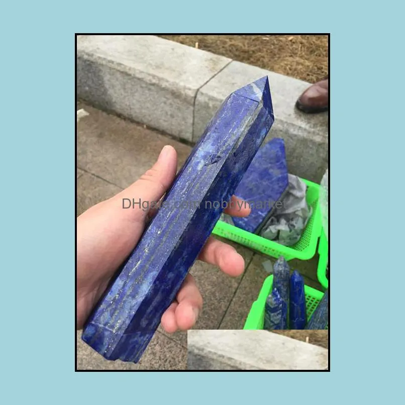 About 400g BEAUTIFUL NATURAL Lapis Lazuli quartz crystal double point healing Lingsite large single pointed six prism