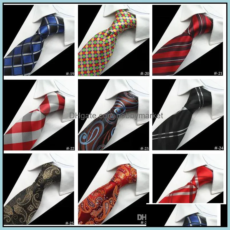 Designer Mens Ties 38 Design Silk Neck Ties 8cm Plaid Striped Ties for Men Formal Business Wedding Party Gravatas