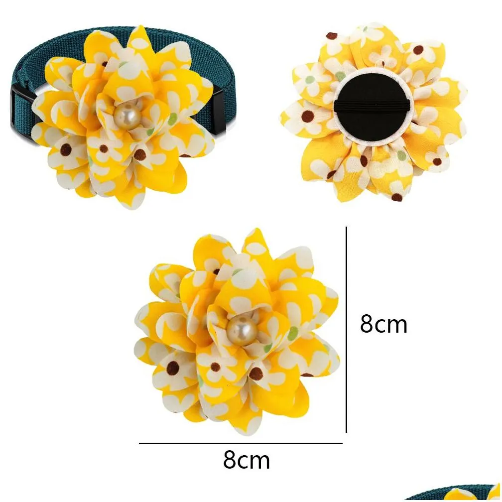 Dog Apparel 50 100Pcs Big Flower Collar Remove Bowtie Accessories Pets Bow Ties For Small Large Dogs 230804 Drop Delivery Dhwob