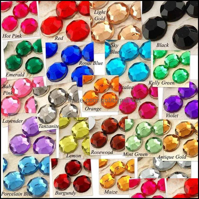 New 2000pcs 10mm Facets Resin Rhinestone Gems Silver Flat Back Crystal Loose Diamonds Beads dec DIY