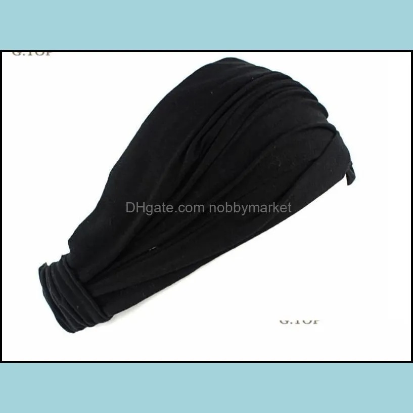 18 colors Ladies 100% cotton Sports Yoga Hairband Headband Headwrap Neck Head Scarf Cap 2 in 1 Bandana