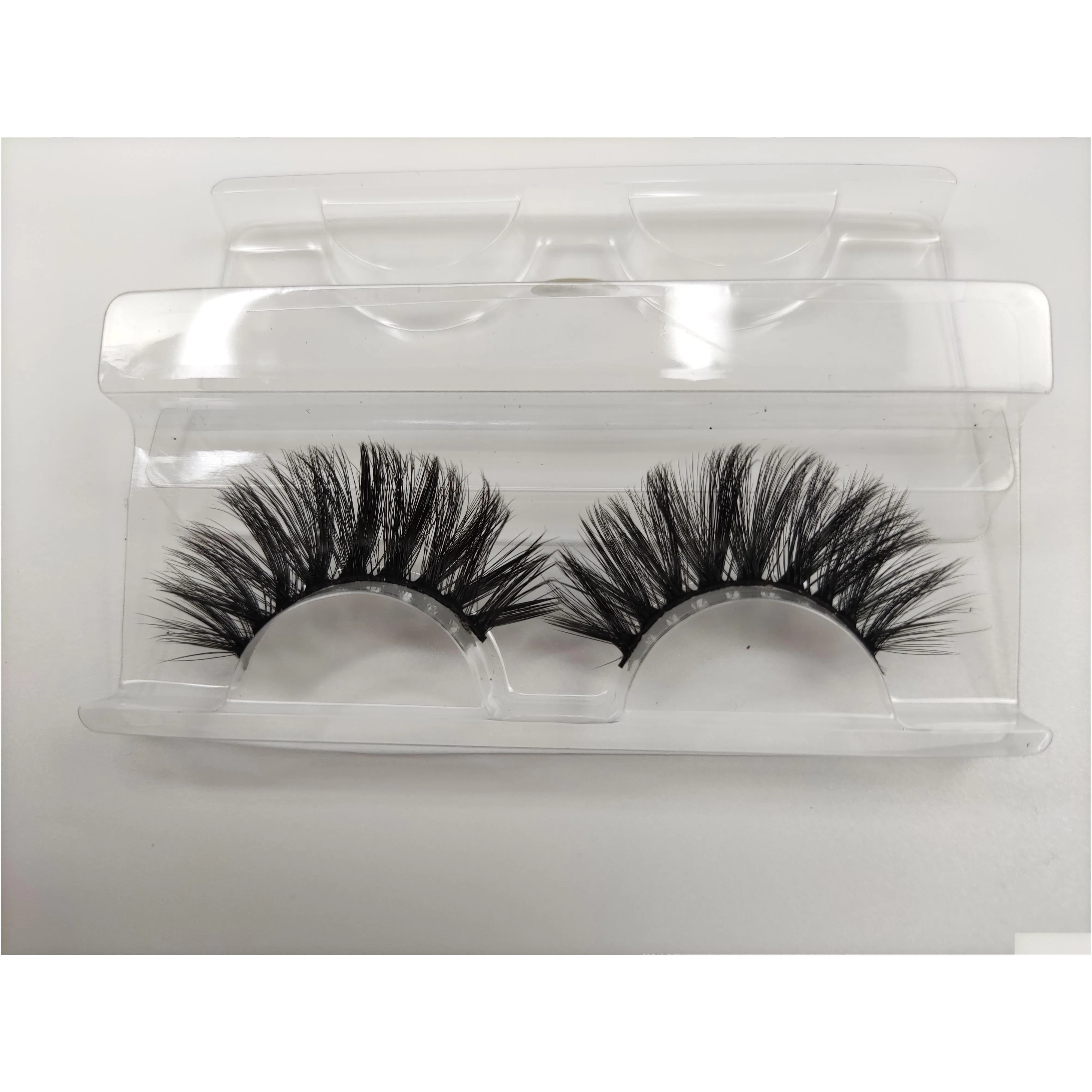 1pair 3D Mink Hair Eyelashes private OEM Logo Acceptable 3D Silk Protein Lashes 100% Cruelty Free Dramatic False Eyelash natural 28