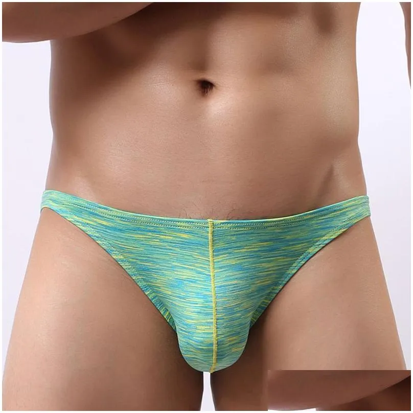 Underpants 5Pcslot Y Underwear Men Brief Shorts Mens Briefs Ropa Interior Hombre Low Waist Breathable U Convex Print 1703 230420 Drop Dhw0B