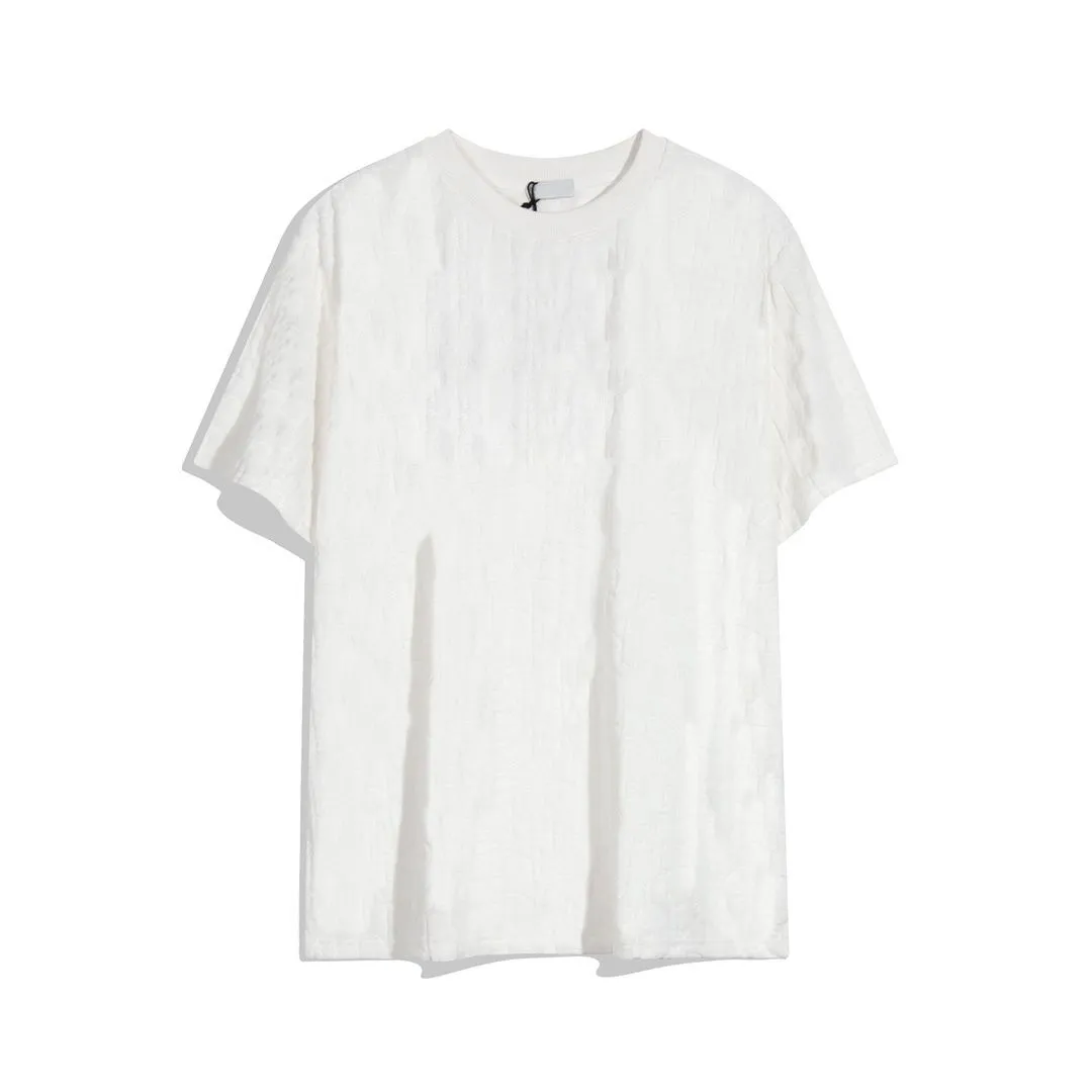 Designer Tees Mens Oblique Print T-Shirts Summer Towel Jacquard Fabric Casual Long T Shirt for Men and Women Tee Polos Euro S-XL