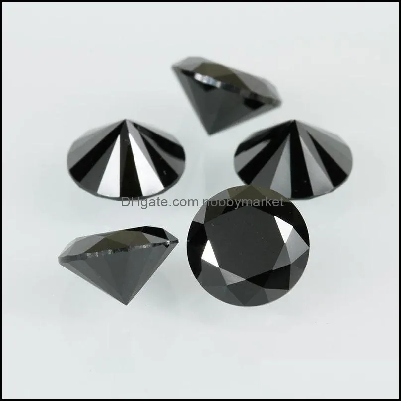 3A Small Size Black CZ Stone Price Loose Stone For Jewelry Making 0.8-1.5mm Round Good Cut Lab Created Cubic Zirconia 1000pcs/lot