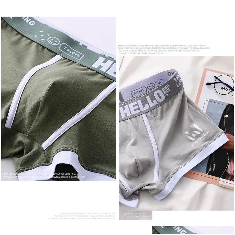 Underpants 4Pcslot Fashion Mens Panties Cotton Boxer Shorts Man Underwear Boxers Y U Convex Breathable Male Plus Size 240119 Drop Del Dhozb