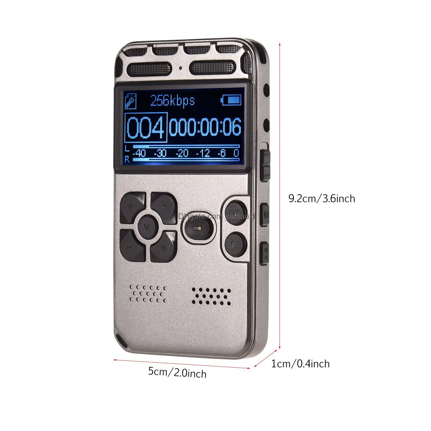 hd digital voice recorder audio recording dictaphone mp3 led display voice activated 8gb 16gb memory noise reduction voice recorder