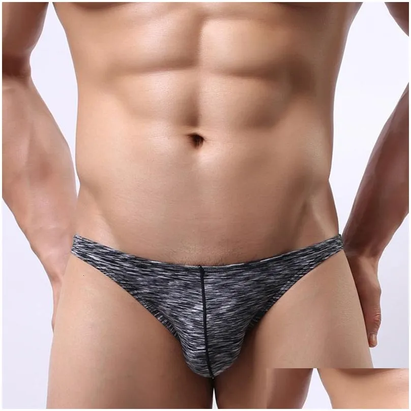 Underpants 5Pcslot Y Underwear Men Brief Shorts Mens Briefs Ropa Interior Hombre Low Waist Breathable U Convex Print 1703 230420 Drop Dhwuf