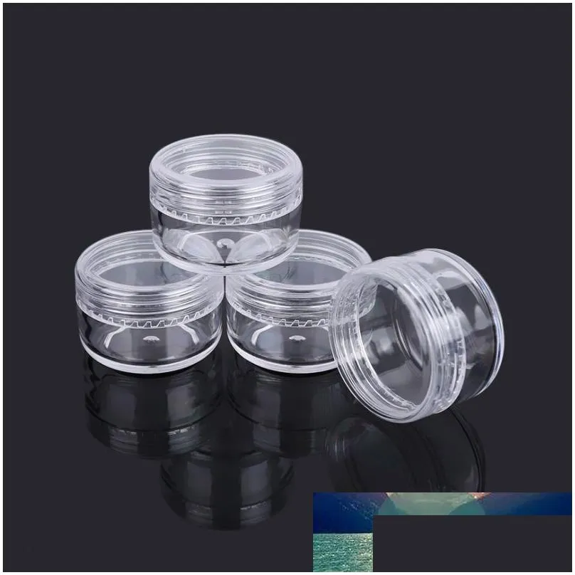 Packing Bottles Wholesale 100Pcs 2Ml L 5Ml Empty Plastic Cosmetic Makeup Jar Pots Transparent Sample Eyeshadow Cream Lip Balm Storage Dhita