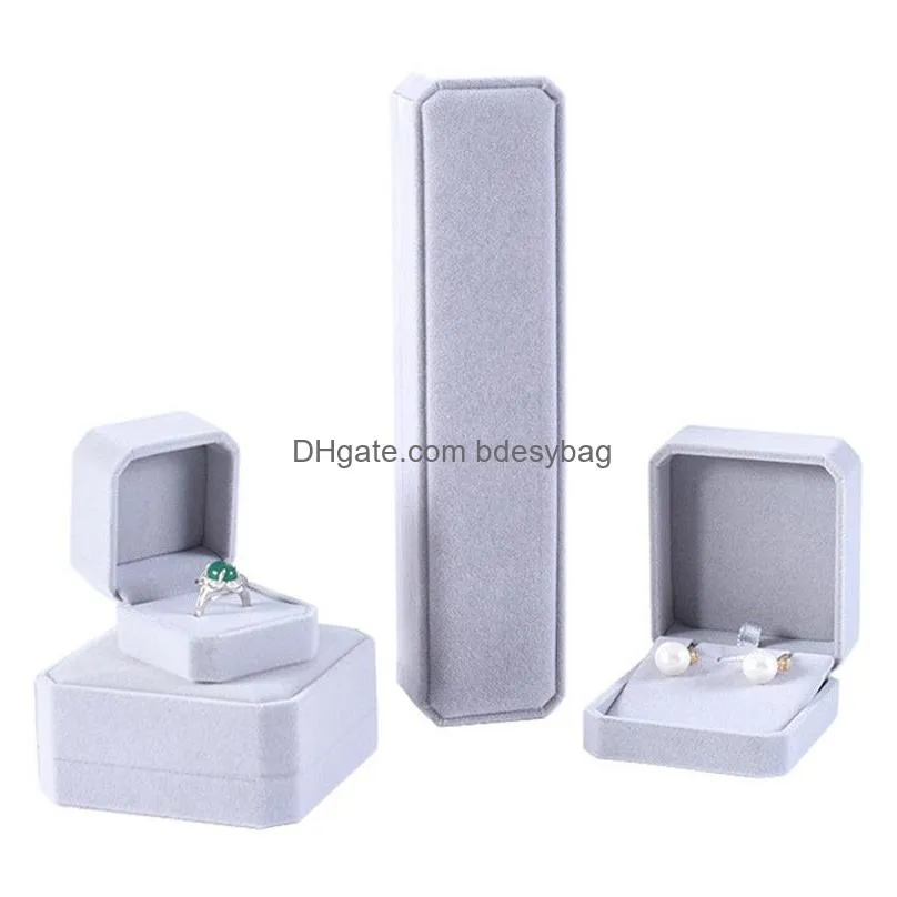 Jewelry Boxes 4Pcs Set Square Box Wedding Jewellery Earring Ring Necklace Bracelet Holder Protable Storage Cases Gift Packin Dhgarden Dh7Oc