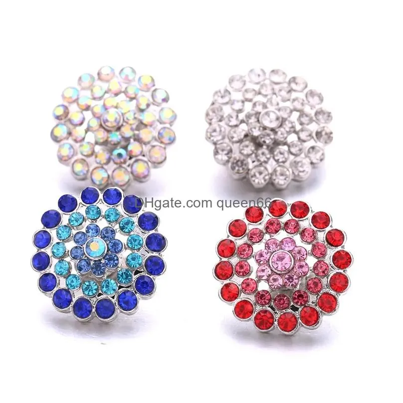 Clasps & Hooks Rhinestone Gadget 18Mm Snap Button Clasp Charms For Snaps Diy Jewelry Findings Suppliers Gift Drop Delivery Components Dhnro