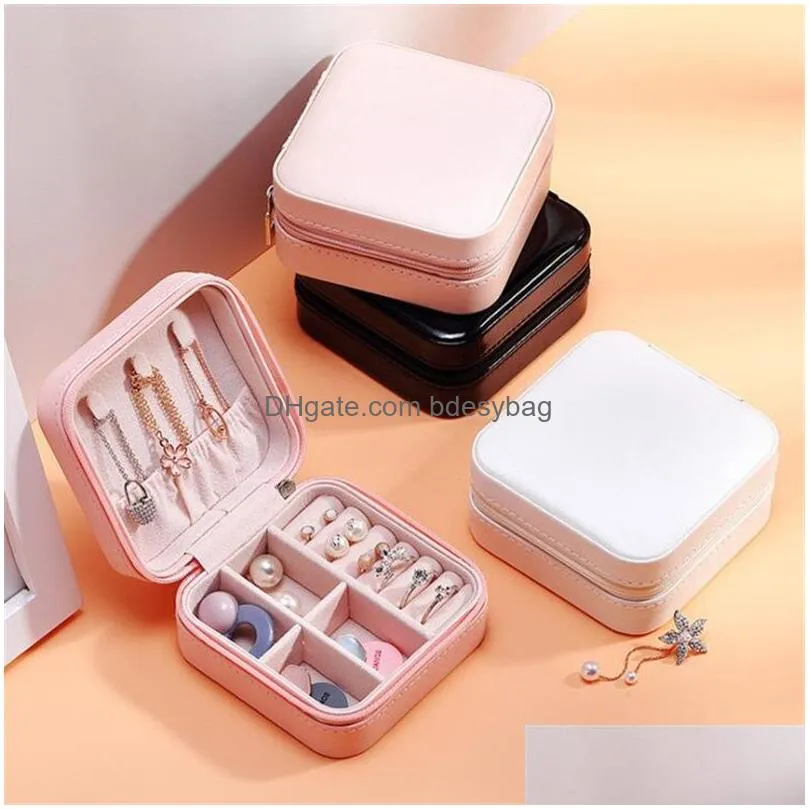 Jewelry Boxes Travel Box Organizer Display Storage Case For Necklace Earrings Rings Small Holder Gift Drop Delivery Packing Dhgarden Dhntd