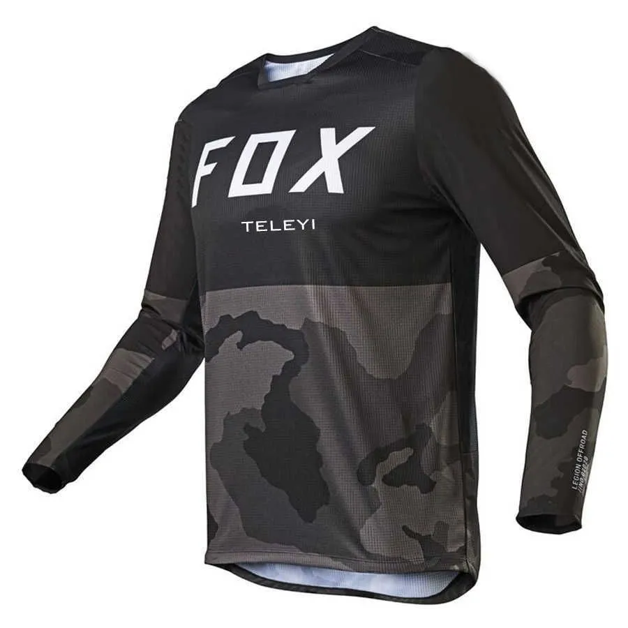 2023 fox teleyi Men Downhill Jerseys MTB Mountain Bike Shirts Offroad Motorcycle Jersey Motocross Cycling Clothing