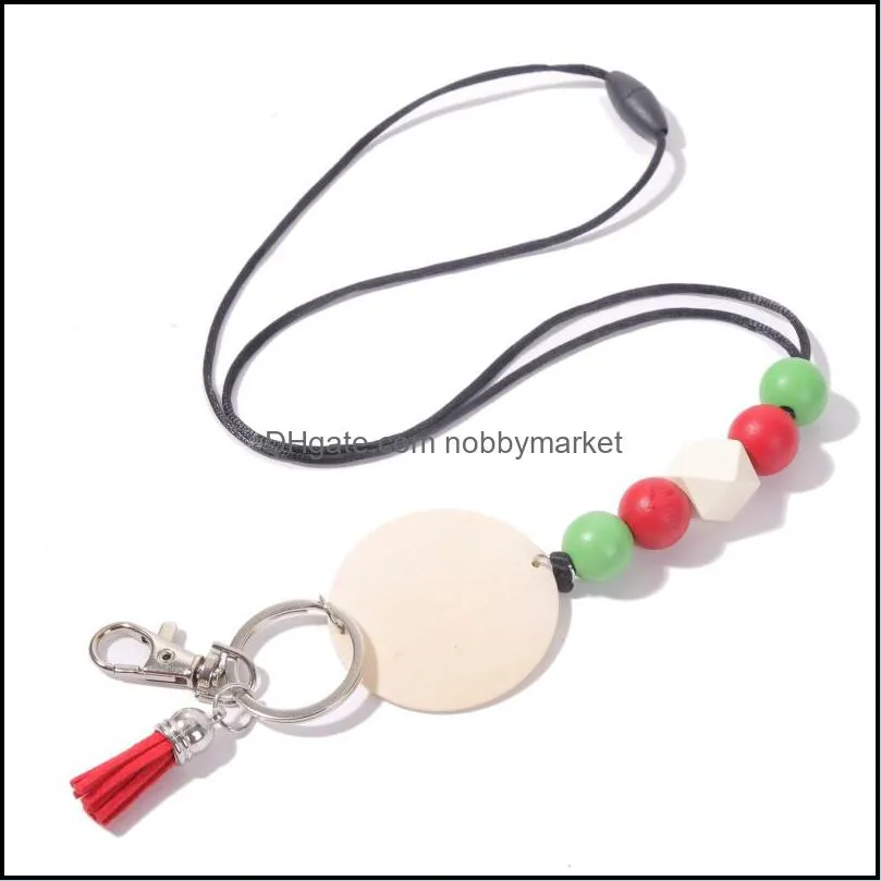 2021 Personalized Silicone Beads Monogram Disc Necklace Keychain Teacher Nurse ID Card Breakaway Lanyard