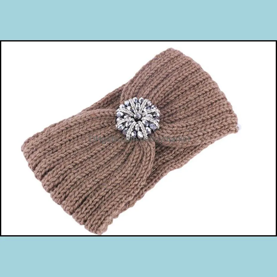 Winter Knit Hairbands Hot Vintage Handmade Crochet Twist Headbands Ear Warmer Elastic Hair Bands Wide Headwrap Headband Hair
