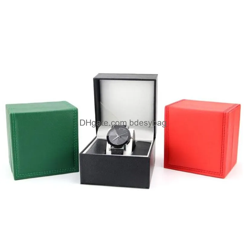 Watch Boxes & Cases Pu Leather Box Jewelry Display Gift Wristwatch Storage Case With Removable Pillow Drop Delivery Watches Dhgarden Dhp0A