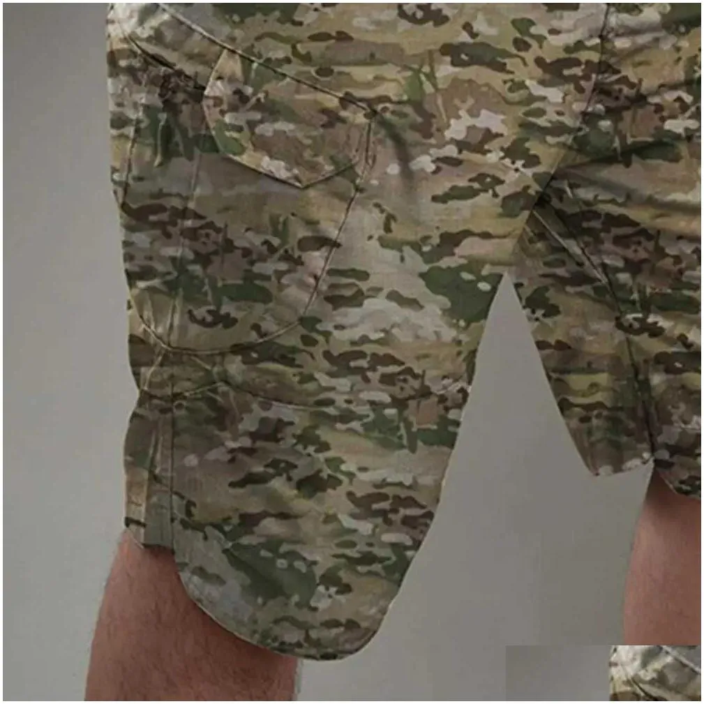 Men`S Shorts Mens Summer Button Zipper Flight City Military Tactical Straight Leg Pockets Solid Camo Printed Commercial Drop Delivery Dh0Gk