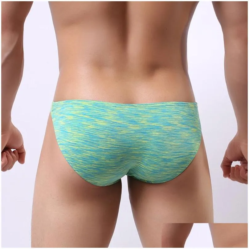 Underpants 5Pcslot Y Underwear Men Brief Shorts Mens Briefs Ropa Interior Hombre Low Waist Breathable U Convex Print 1703 230420 Drop Dhwuf