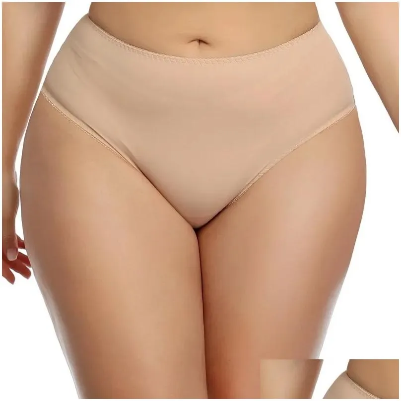 Women`S Panties Beauwear Solid Color Women Cotton Xl 2Xl 3Xl 4Xl 5Xl 6Xl Plus Size Female Underwear Breath Lingeries Middle Waist Pan Dhes1