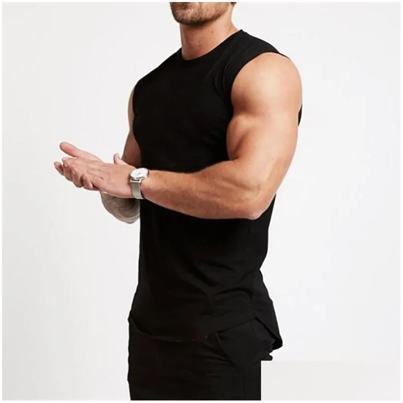 Men`S Tank Tops Gym Workout Sleeveless Shirt Top Men Bodybuilding Clothing Fitness Mens Sportwear Vests Muscle 220620 Drop Delivery A Dhk4C