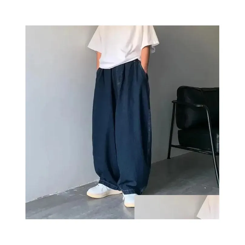 Men`S Jeans 5Xl Wide Leg Cargo Pants Streetwear Baggy Spring Summer Men Trousers Korean Fashion Loose Straight Brand Clothing 231220 Dhbaj