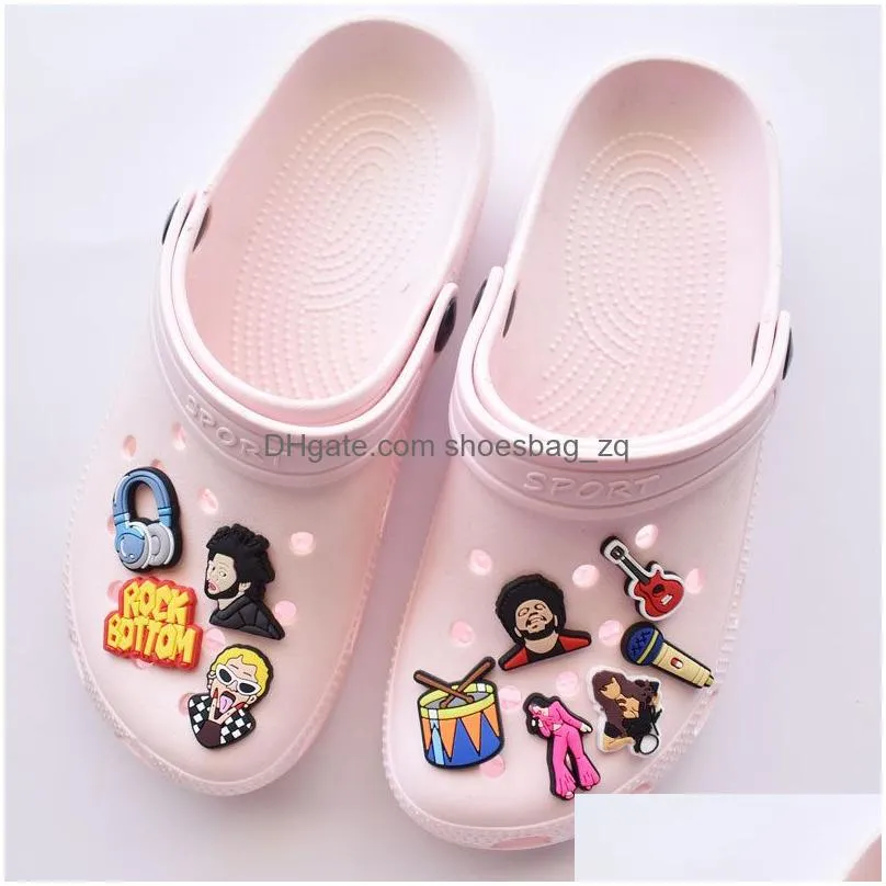 Wholesale Singer Star Jibbitz for Croc Soft Rubber PVC Shoe Charms Buckles Fashion Accessories