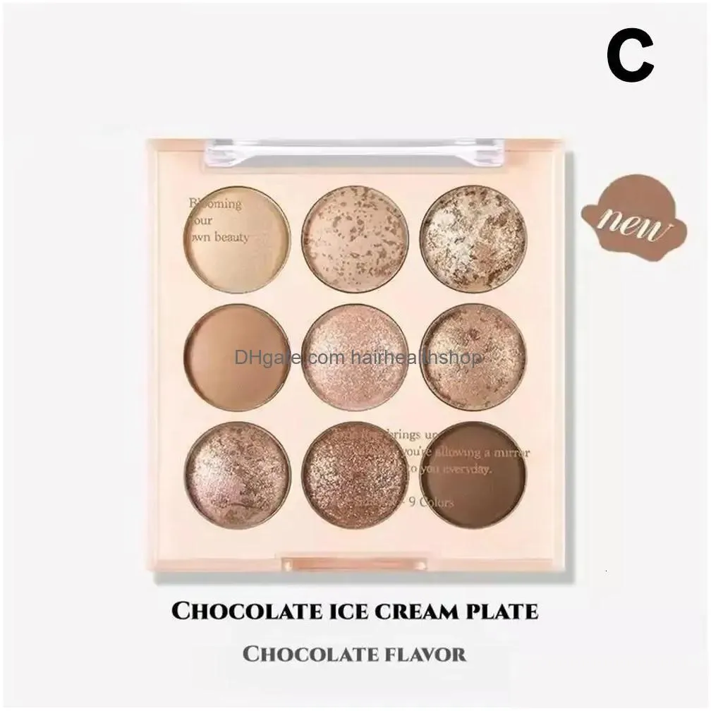 Ice Cream Eyeshadow Palette Glitter Rose Aegyosal Blush Oat Milk Tea Purple Eye Shadows Cool Tone Korean Makeup Women Cosmetics 231220