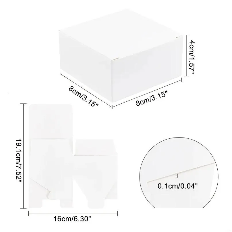 Gift Wrap 30 Mini White Paper Box With Lid Soap Foldable Cardboard Earrings Small Jewelry 240205 Drop Delivery Home Garden Festive Par Dhyfn