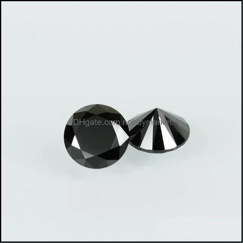 3A Small Size Black CZ Stone Price Loose Stone For Jewelry Making 0.8-1.5mm Round Good Cut Lab Created Cubic Zirconia 1000pcs/lot