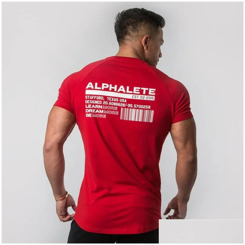 New Summer Fashion Mens Short Sleeve T-Shirts Bodybuilding and Fitness Mens Gyms Clothing Workout Cotton T-Shirt