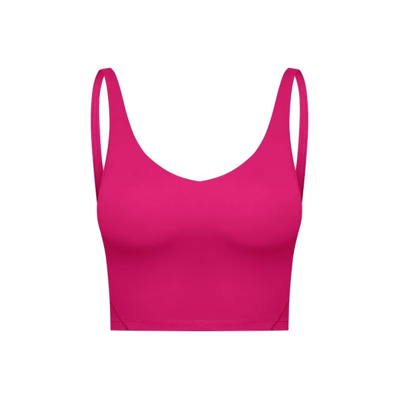 LU-IUIU yoga Bra align tank Womens Sport Bra Classic Popular Fitness Butter Soft Tank Gym Crop Yoga Vest Beauty Back Shockproof With Removable Chest Pad