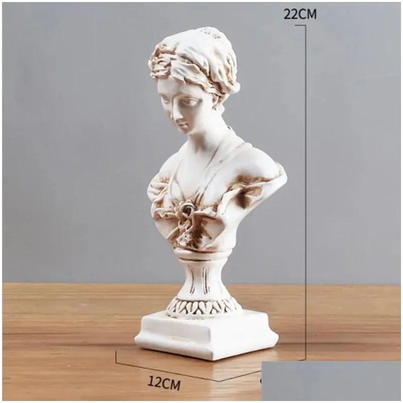 Decorative Objects & Figurines Resin Statue Home Scpture Character Ornaments Room Ation Accessories Art Desktop European Style 230302 Dhf94