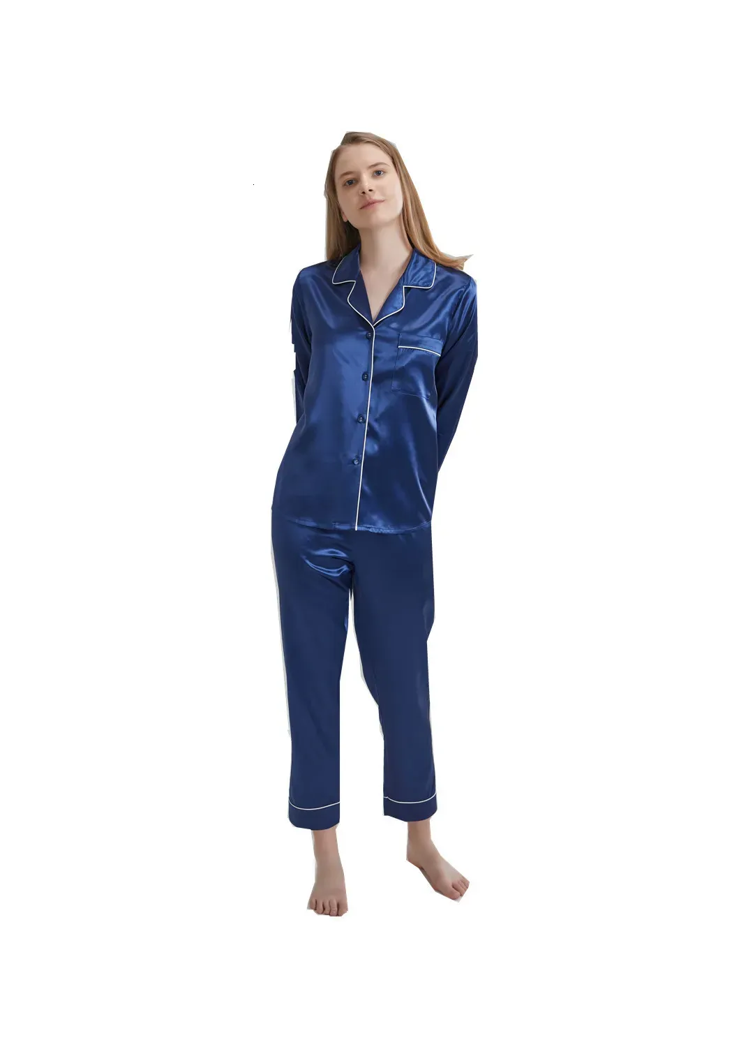 Womens Sleepwear 100% Silk Women Pajamas 19MM Natural Mulberry Sleep Wear 230922