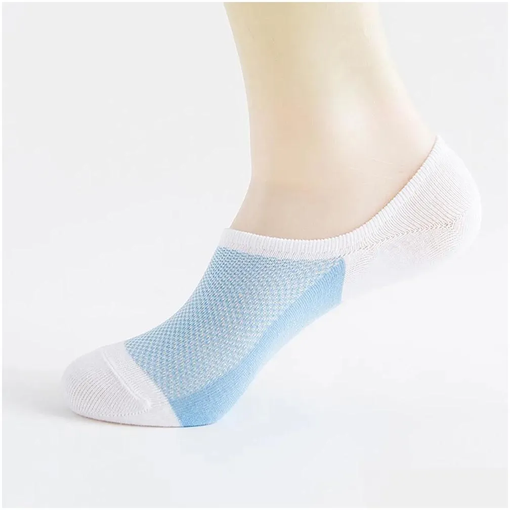 Men`S Socks 1 Pair Summer Mesh Breathable Short For Men Stripe Non-Slip Sile Mens Ankle Invisible Boat C19042101 Drop Delivery Appare Dhpdl
