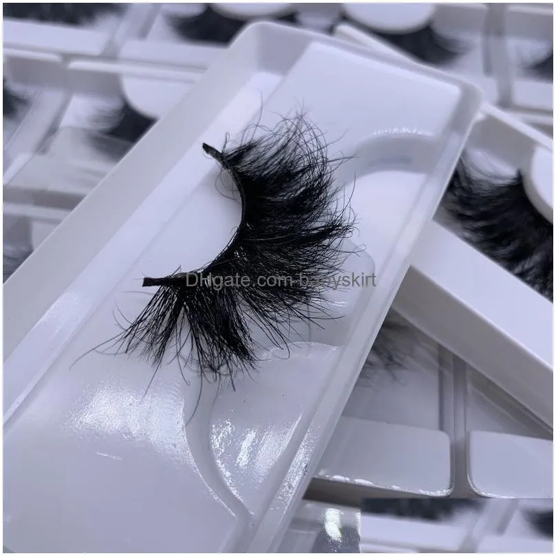 False Eyelashes Luxury 25Mm Mink Lashes Long 3D 5D Soft Messy Fluffy Eyelash Makeup Natural Dramatic Crossed Thick Volumn Maquiagem Dr Dh4R6