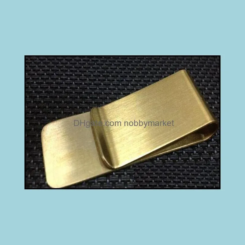 Stainless Steel Brass Money Clipper Wallet Clip Clamp Card Name Holder