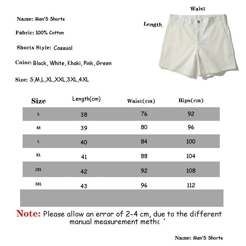 Men`S Shorts Mens Business Summer Cotton Casual Social Solid Breathable Golf Sweatshorts Man White Homewear Straight Short Pant 23013 Dhwd4