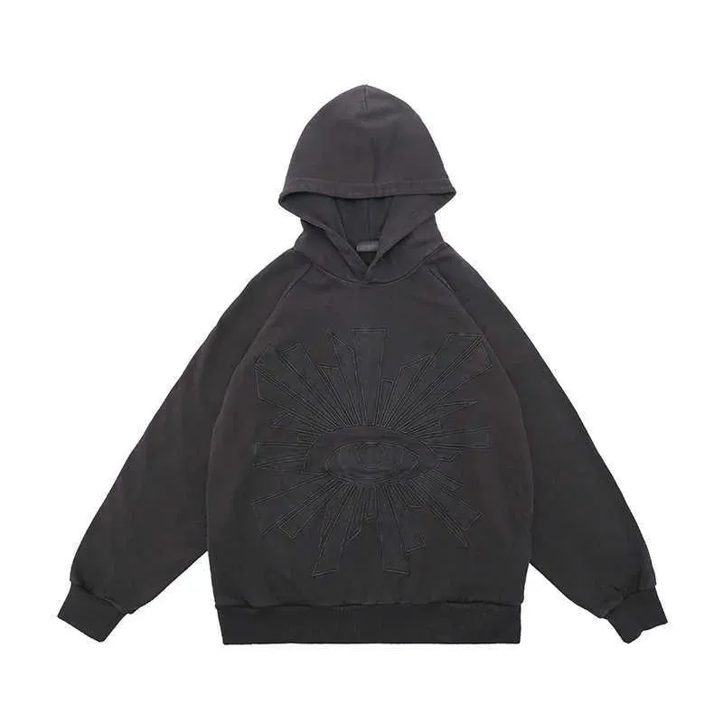 Men`s Hoodies & Sweatshirts Fg Wear | 2023 Autumn/winter New Fashion Brand Dark Devil`s Eye Embroidered Terry Hoodiencyfncyf