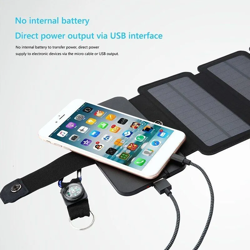 Outdoor Gadgets Multifunctional Portable Solar Charging Panel Foldable 5V 21A USB Output Device Camping Tool High Power 230922