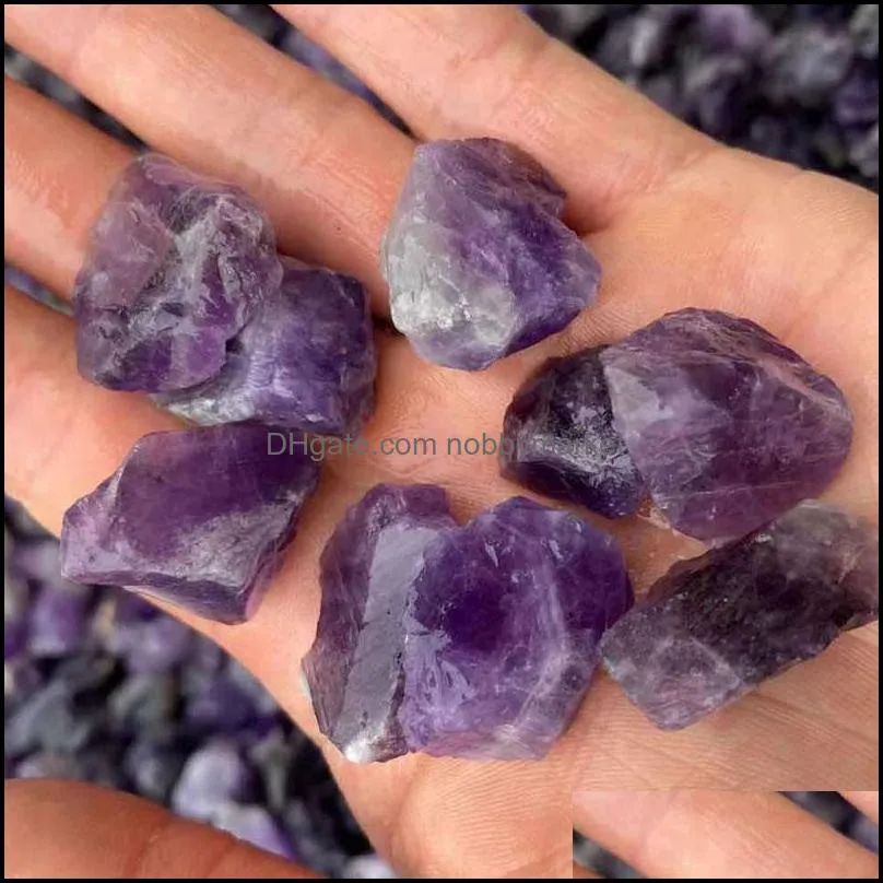 Irregular Natural Purple Color Crystal Stone Gemstones For Handmade Pendant Necklaces Keychains Jewelry Making Fashion Accessories