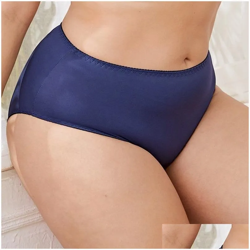 Women`S Panties Beauwear Solid Color Women Cotton Xl 2Xl 3Xl 4Xl 5Xl 6Xl Plus Size Female Underwear Breath Lingeries Middle Waist Pan Dhes1