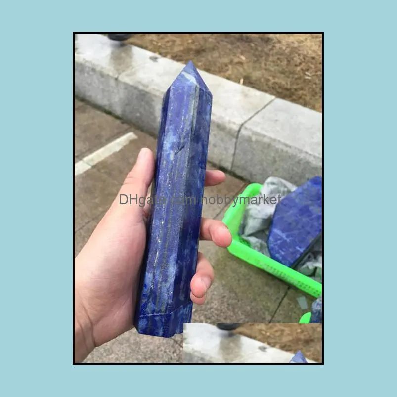 About 400g BEAUTIFUL NATURAL Lapis Lazuli quartz crystal double point healing Lingsite large single pointed six prism