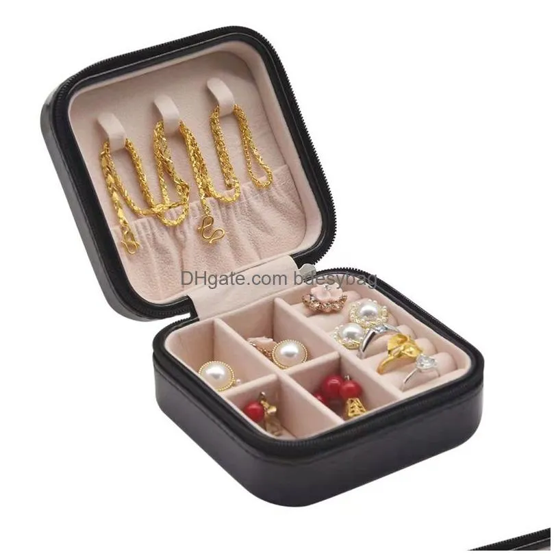 Jewelry Boxes Travel Box Organizer Display Storage Case For Necklace Earrings Rings Small Holder Gift Drop Delivery Packing Dhgarden Dhntd