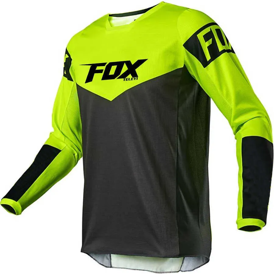 2023 fox teleyi Cycling T-shirt Mountain Downhill Bike Long Sleeve Racing Clothes DH MTB Offroad Motocross BMX Jerseys Wholesale