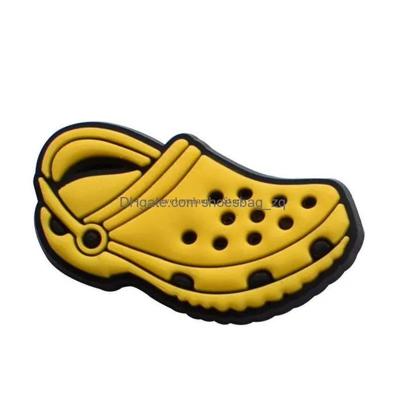 Wholesale Mini Clog Soft Rubber Pvc Croc Shoe Charm Parts Accessories Decoration Buckcle for Clog Bracelet Wristband