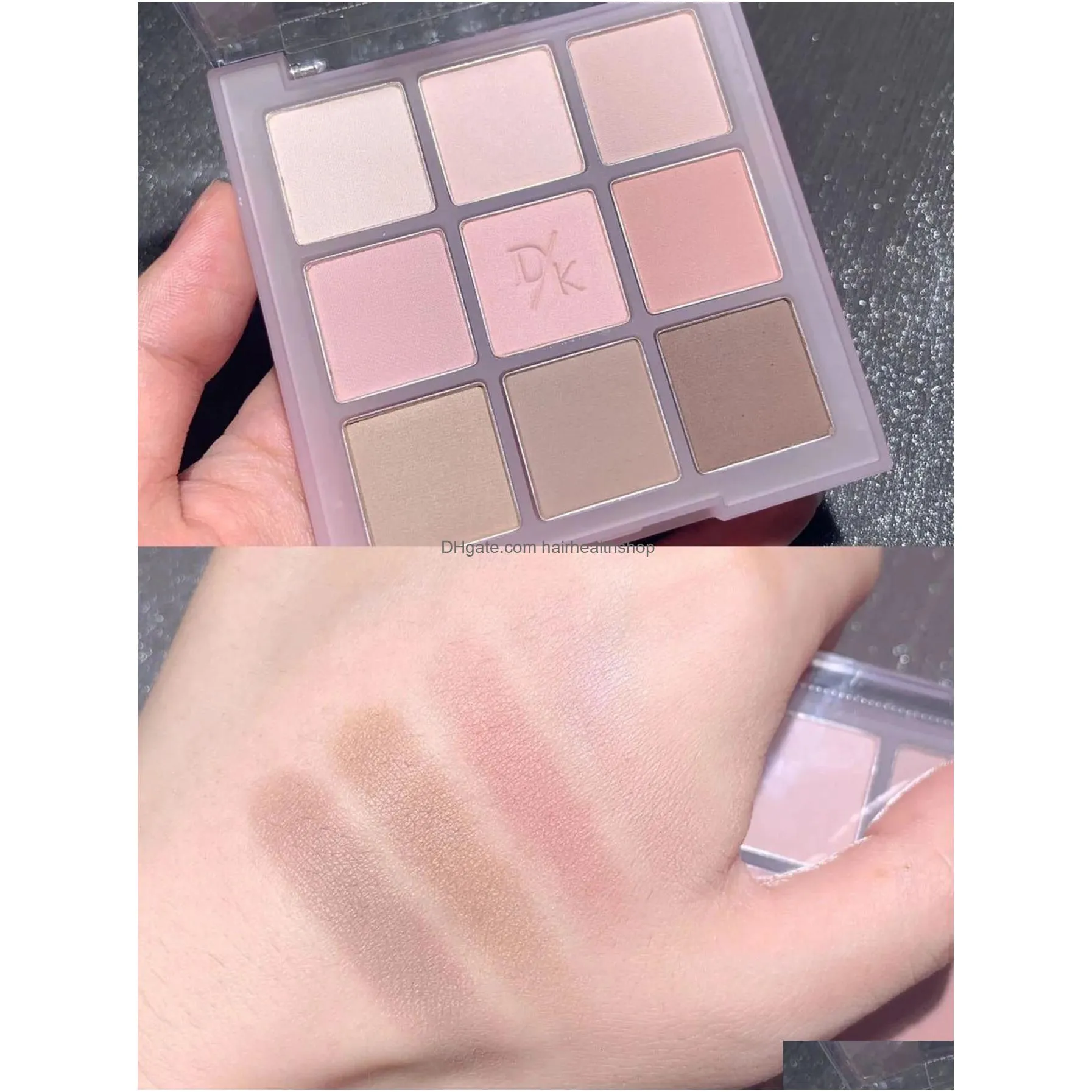 Eye Shadow dikalu Full matte eyeshadow Olive skin gray Purple smoke powder Korean nine color tray Pure desire Oat milk tea 231013