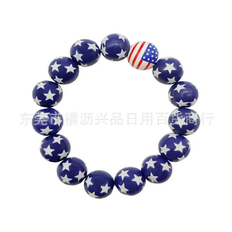 Charm Bracelets American Independence Day Bracelet Personalized Fashion Mti Layered Usa Flag Five Pointed Star Pendant Drop Delivery Otsmt