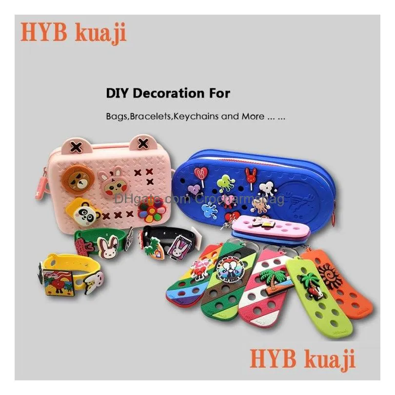 Shoe Parts & Accessories Hybkuaji Custom 100Pcs  Charms Wholesale Shoes Decorations Pvc Buckles For Hyb136-33-48 Drop De Dh2Wy